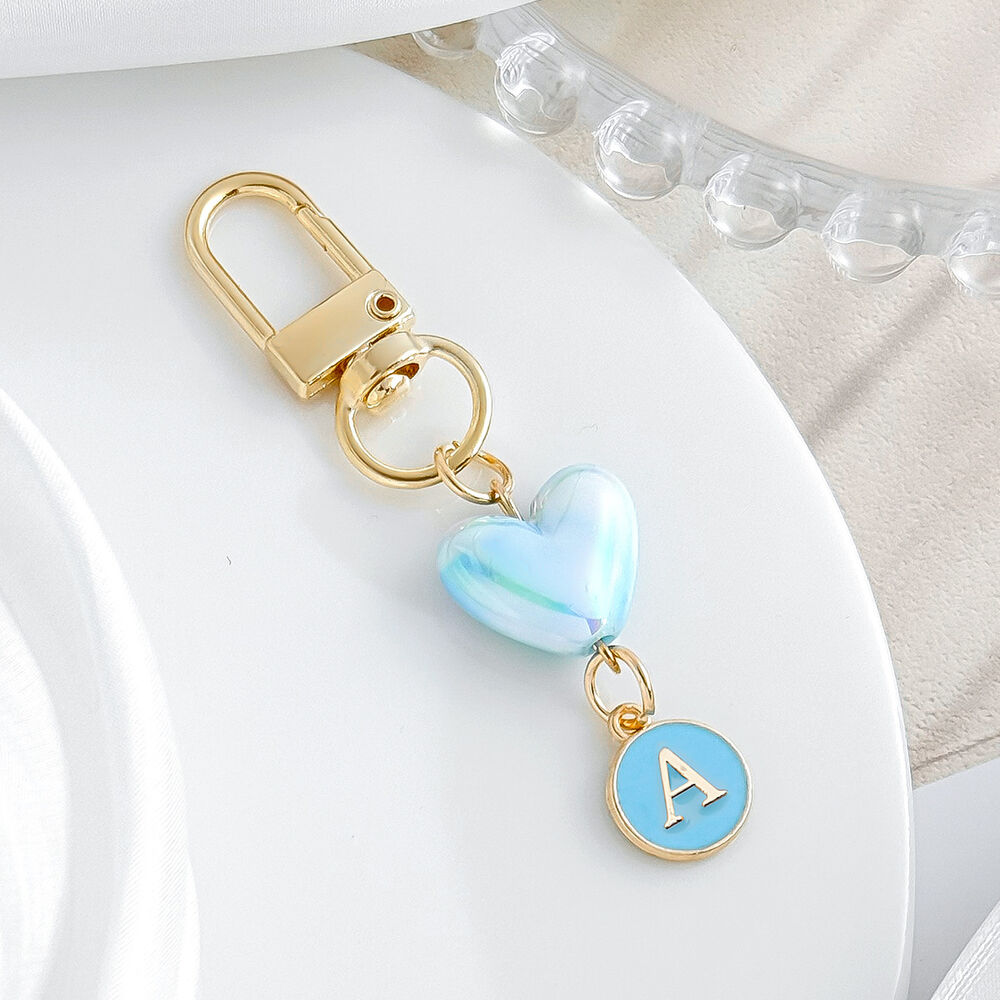 Romantic Series Simple Letter Heart Gradient Color Alloy Keychain h5Picture2