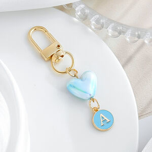 Romantic Series Simple Letter Heart Gradient Color Alloy Keychain h5 Picture2