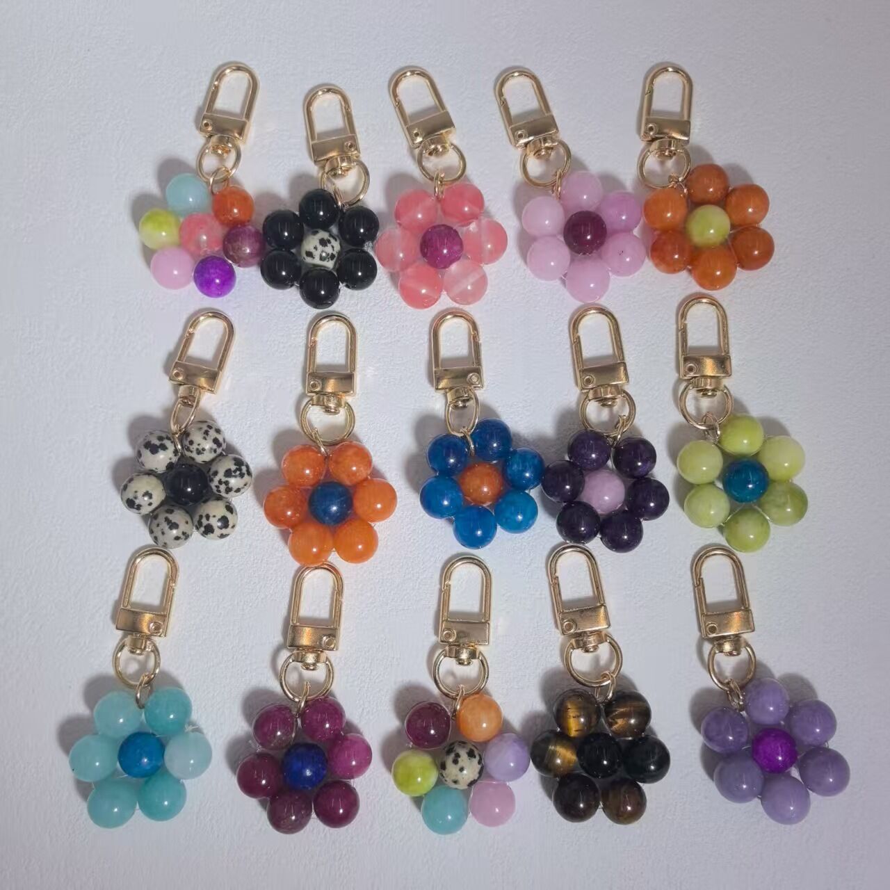 Porte-Clés En Pierres Naturelles Sweet Flower