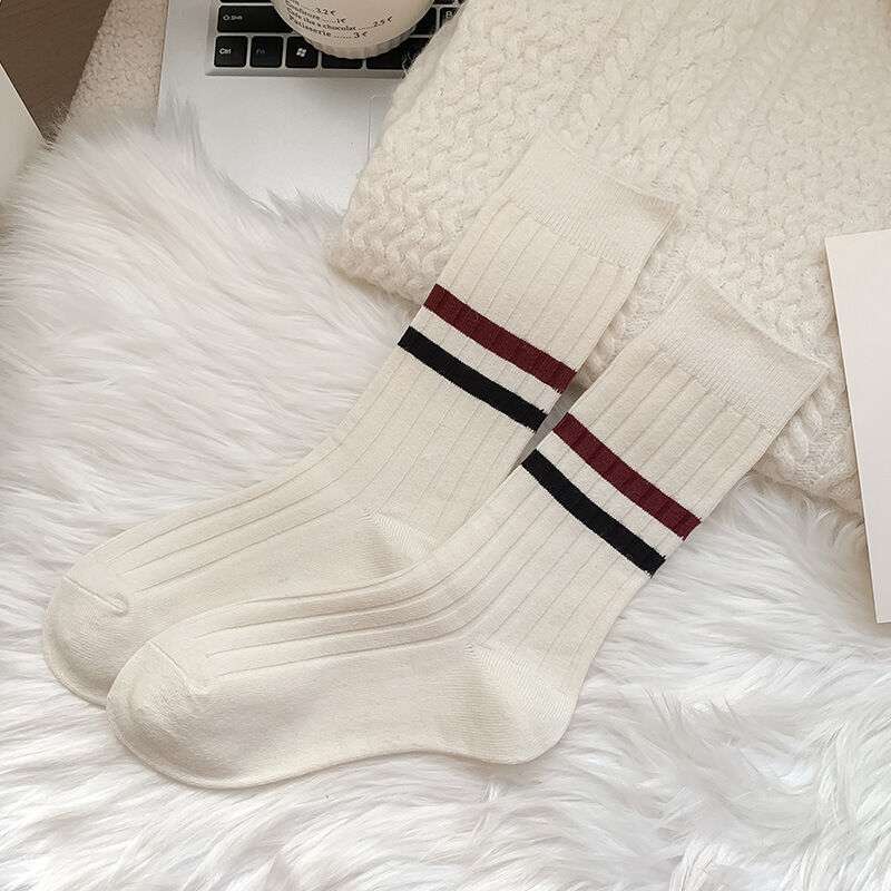 Chaussettes Mi-Mollet À Rayures Basiques Slight Bounce Pour Femmes