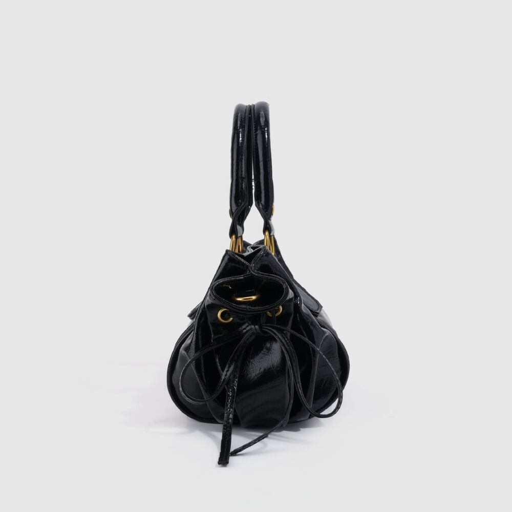 Streetwear Style Metal Hardware Solid Color Pu Women's Bowling Handbags h5Picture2