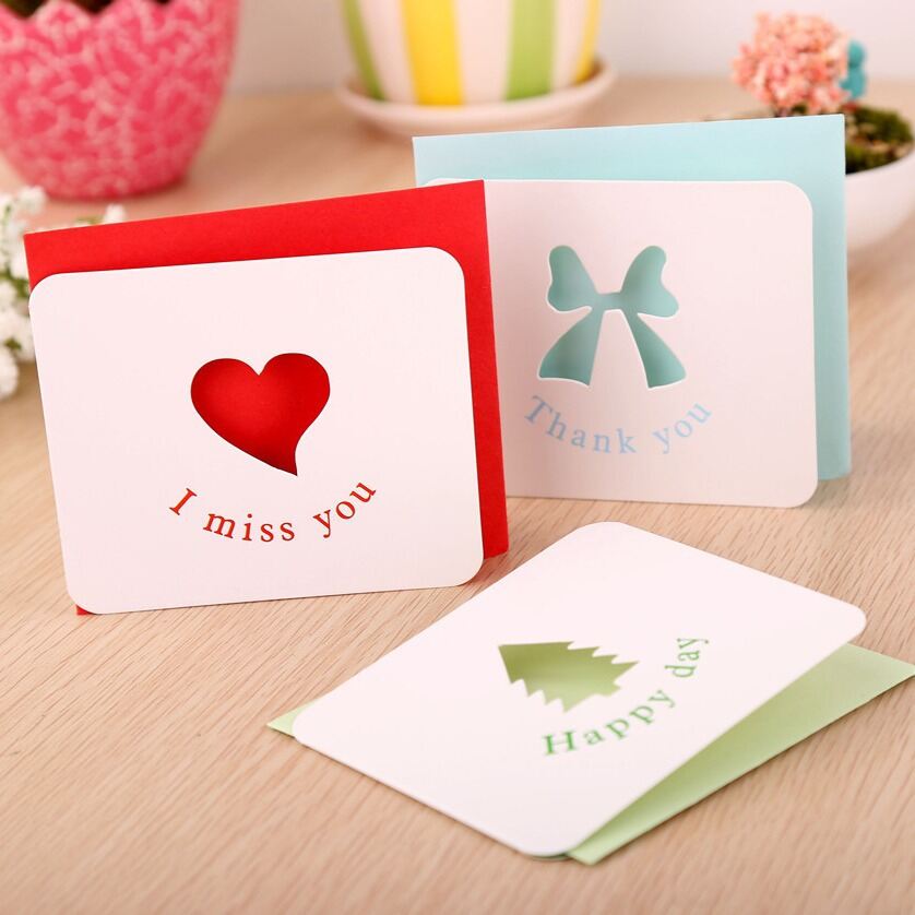 Simple Series Daily Letter Heart Animal Bow Knot Christmas Oceanic Style Fish Paper Greeting Cards h5Picture3