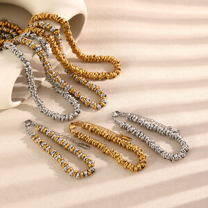 Pulseras De Cadena Para Mujer De La Serie Clásica, Sencillas, De Acero Inoxidable, Resistentes Al Agua Y Color Dorado. h5 Imagen2