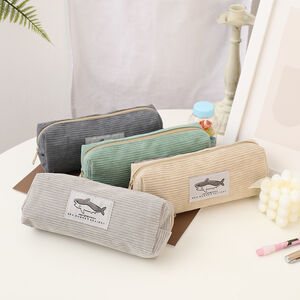 Simple Series Casual Corduroy Letter Animal Solid Color Oceanic Style Pen Pouches h5 Picture3