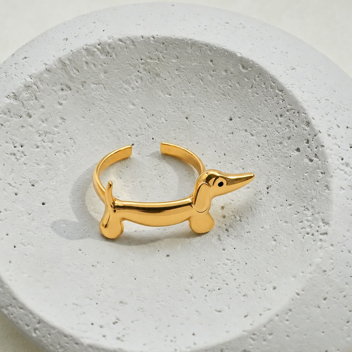 Simple Series Cute Dachshund Stainless Steel Waterproof Gold Color  Women's Jewelry Sets h5 Picture4
