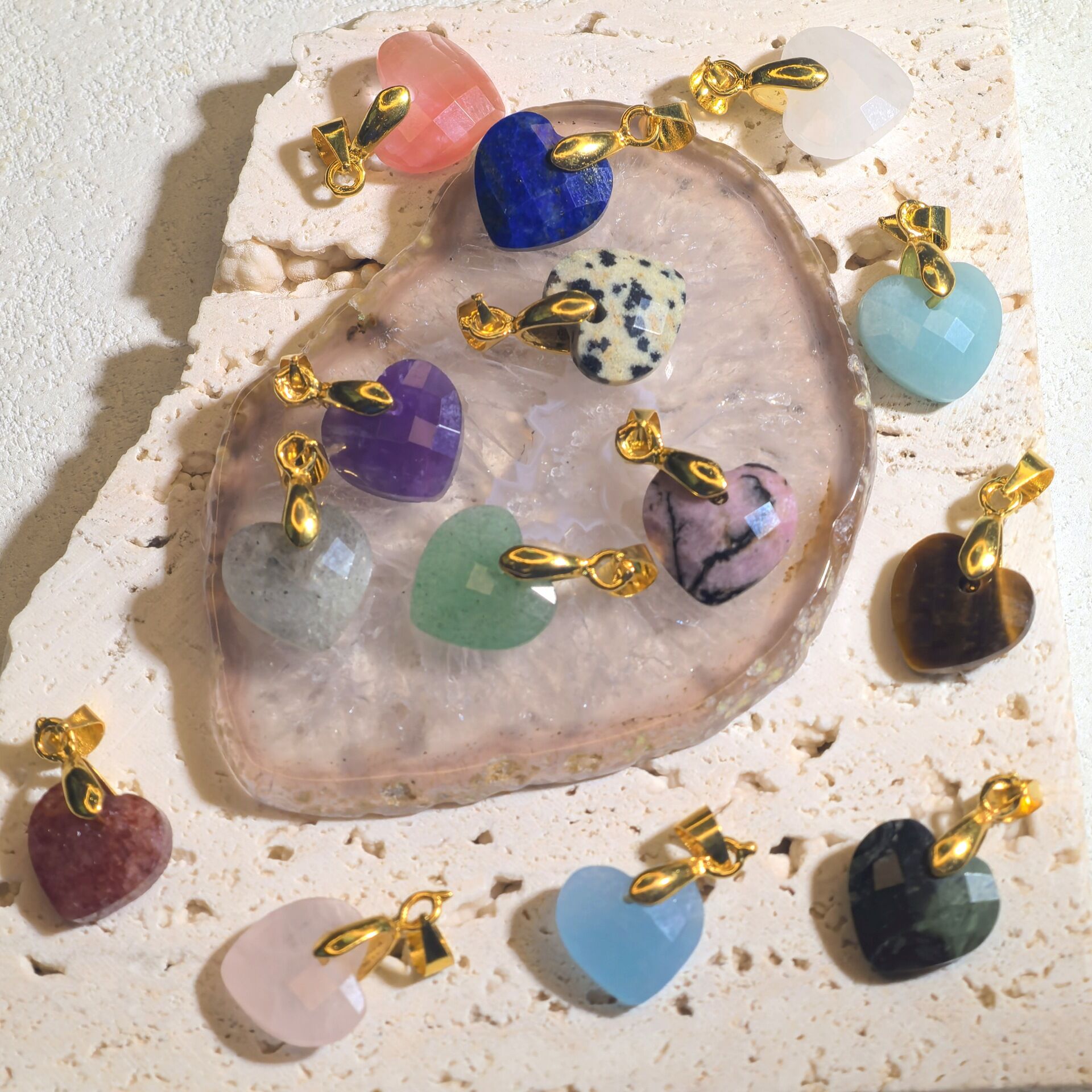 Heart Natural Stones Women's Pendants