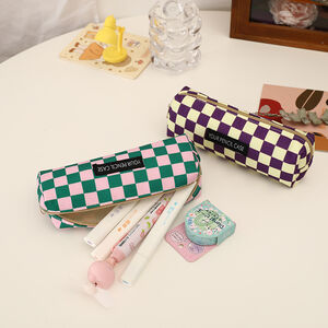 Estuches Para Bolígrafos De Tela Sencilla, Estilo Casual, Con Estampado De Letras Y Cuadros, En Colores Variados. h5 Imagen2