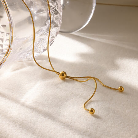 Simple Series Daily Geometric Shape Stainless Steel Waterproof Gold Color Unisex Pendant Necklaces 2