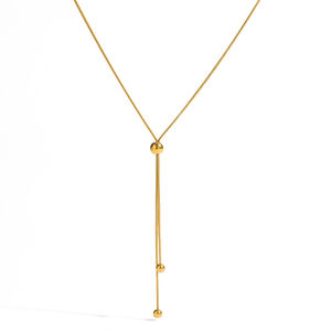 Simple Series Daily Geometric Shape Stainless Steel Waterproof Gold Color Unisex Pendant Necklaces h5 Picture4
