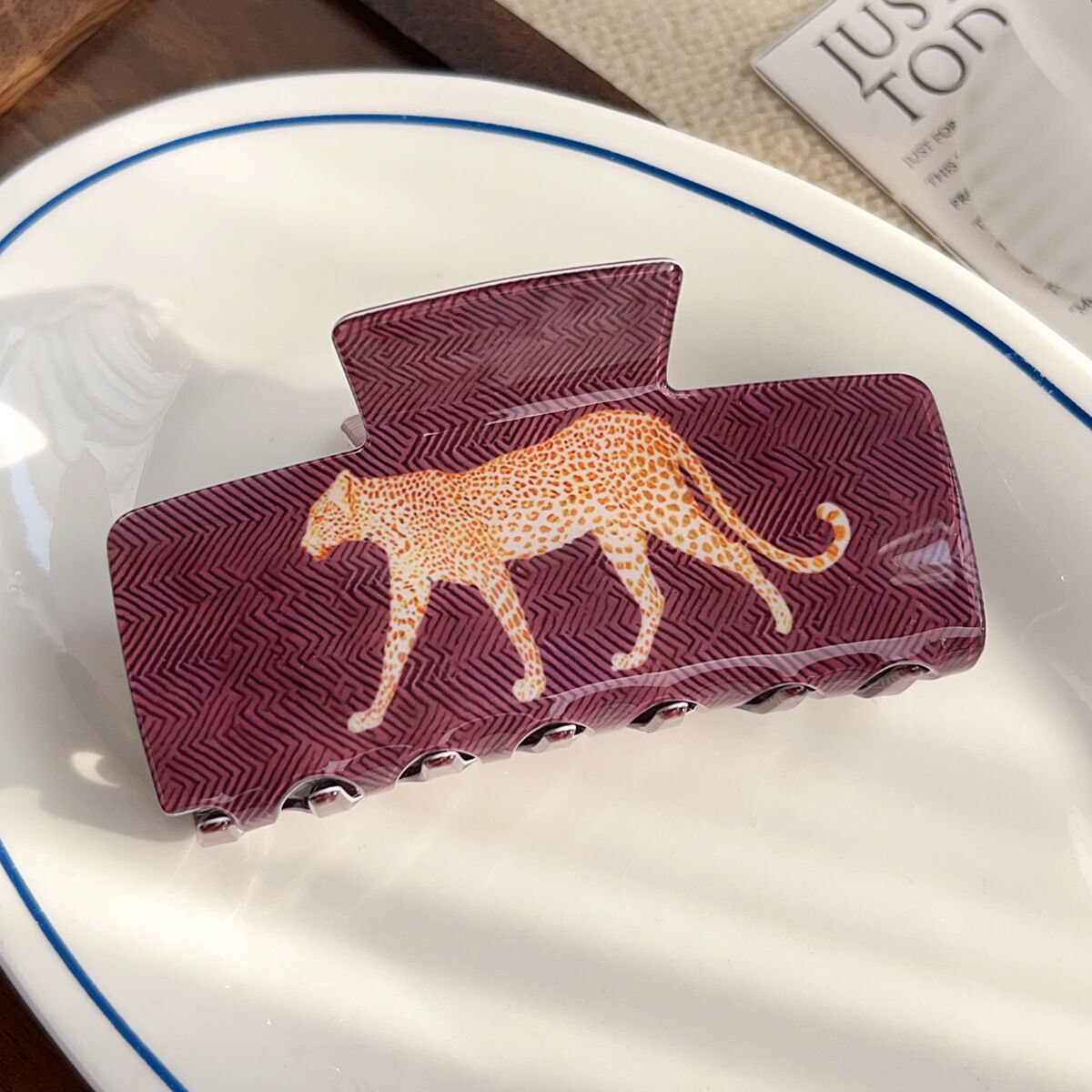 Etnische Serie Retro Dieren Luipaardprint Pvc Haarklauwen h5 