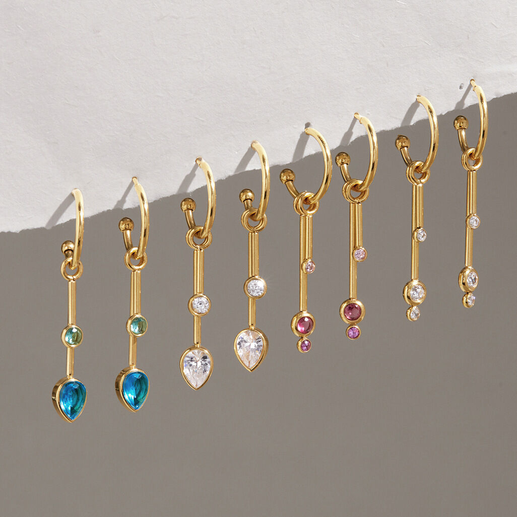 Romantic Series Sweet Patchwork Tassel Stainless Steel Waterproof   Gold Color  Zircon Women's Dangle Earrings