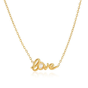Simple Series Simple Letter Stainless Steel Waterproof Gold Color Women's Necklaces Sets h5 Picture5