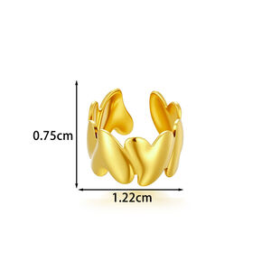 Boucles D'Oreilles Manchette Pour Femmes, En Acier Inoxydable, Couleur Or, Motif Fleur Et Cœur, Étanches, Série Simple h5 Image2
