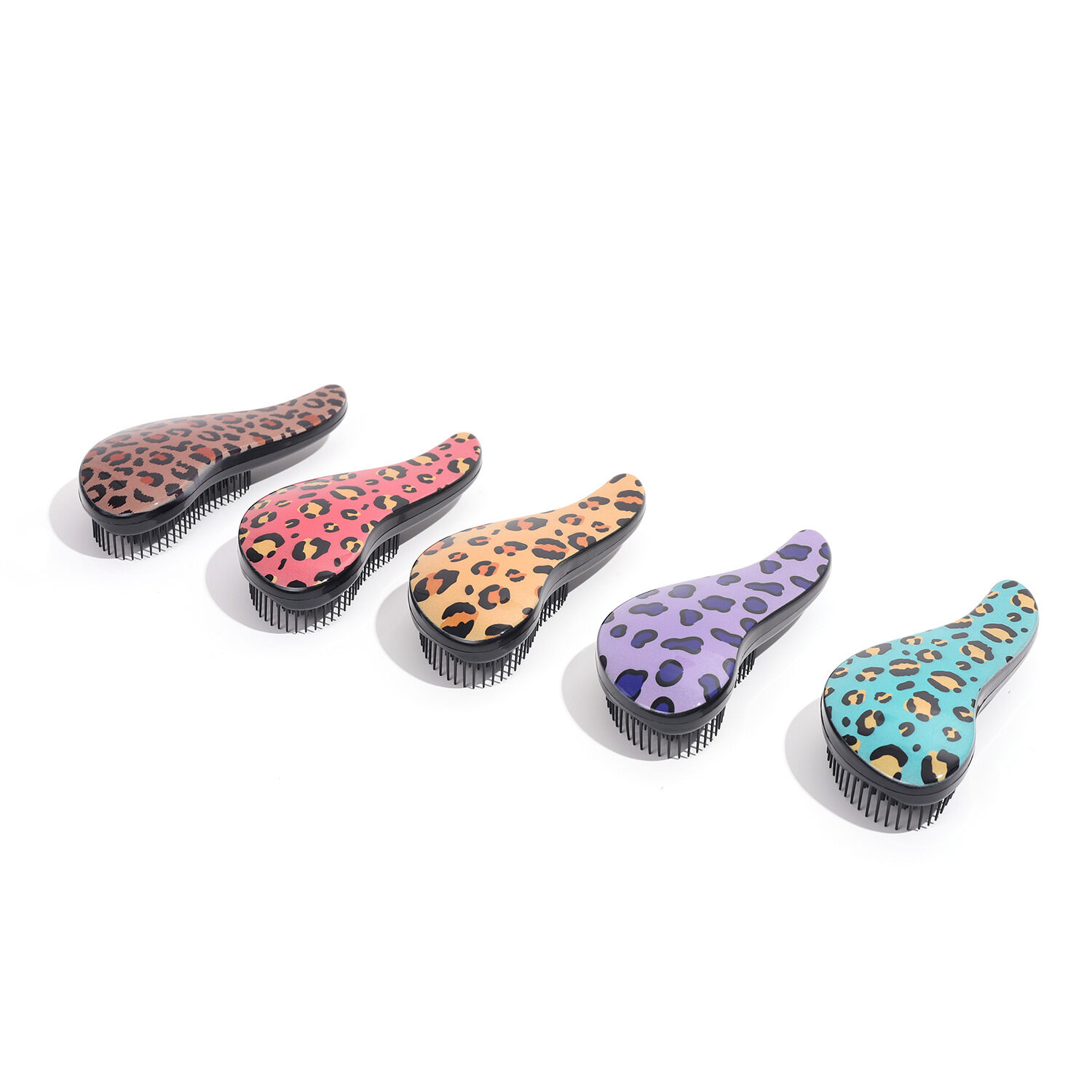 Peines De Plástico Con Estampado De Leopardo De Color Liso, Estilo Retro, De La Serie Simple h5 Imagen3