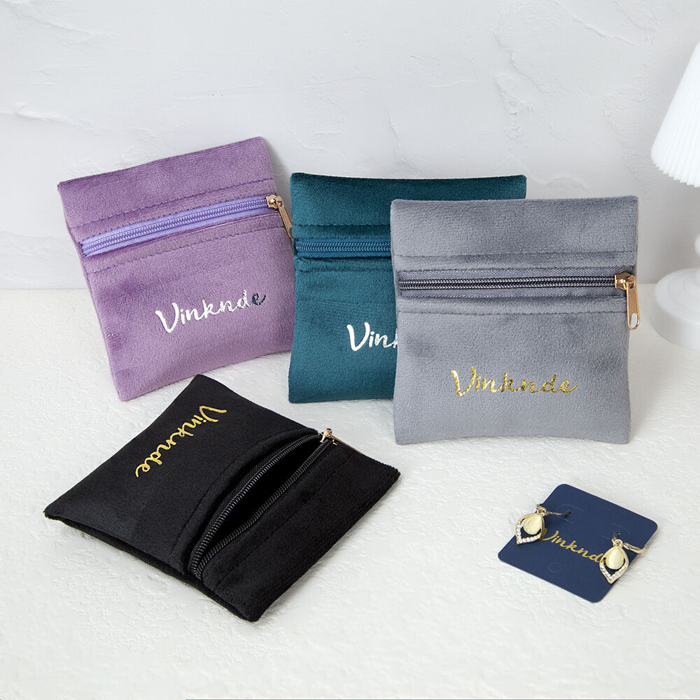 Solid Color Velvet Jewelry Bags 2