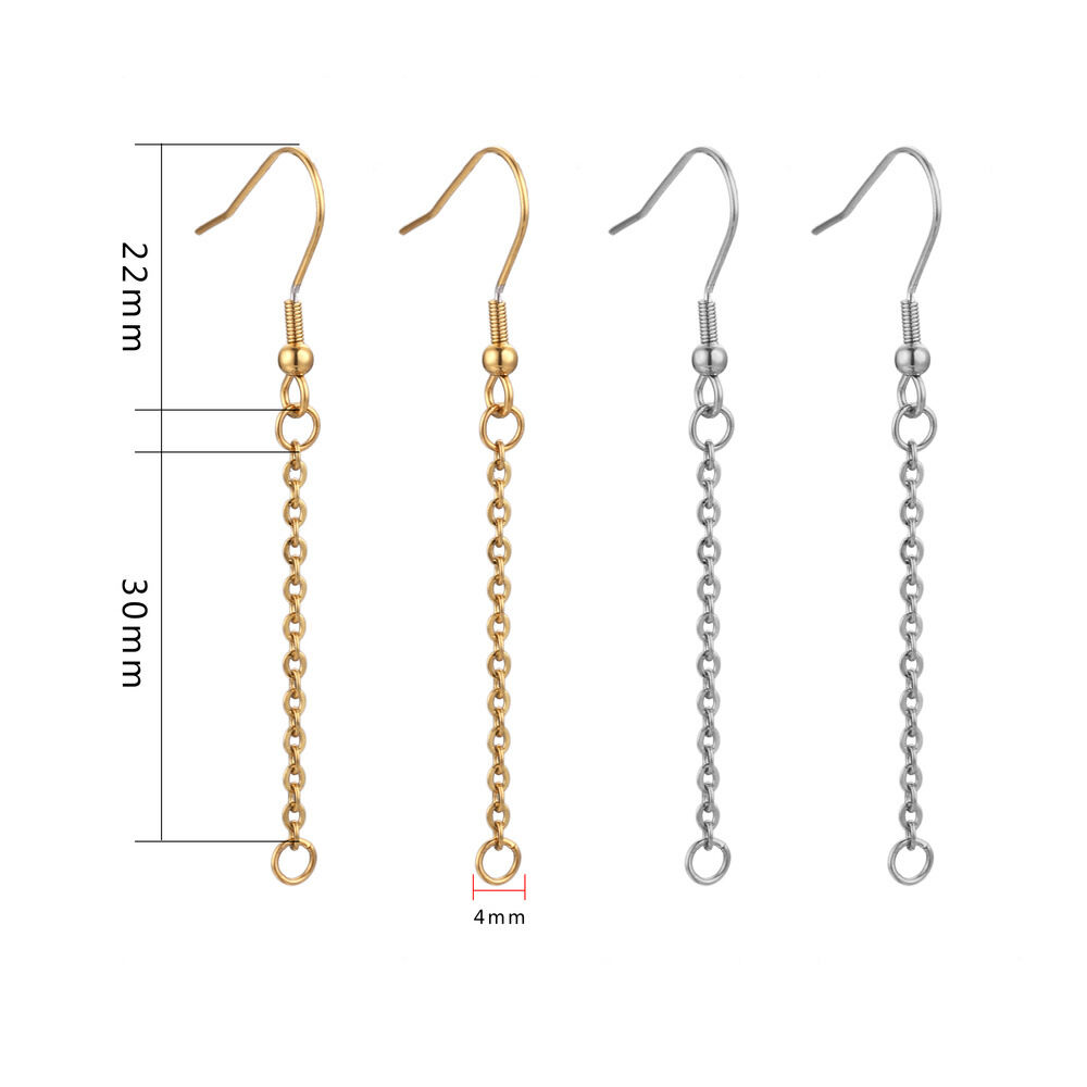 Solid Color Stainless Steel Gold Color Earrings Findings h5 Picture5