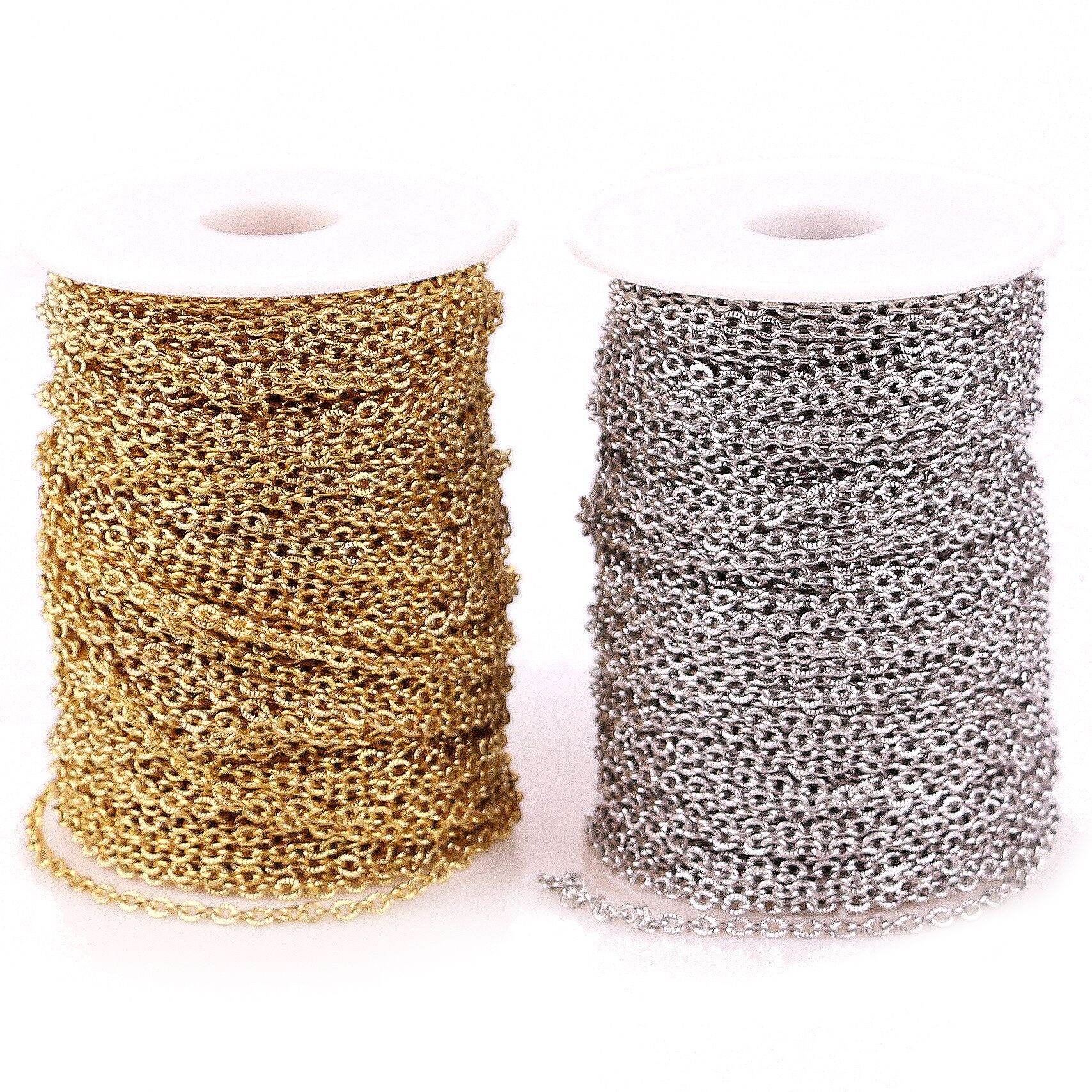 Kette Aus Wasserdichtem Edelstahl In Goldfarbe (Meterware)