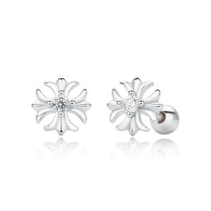 Boucles D'Oreilles Élégantes Pour Femmes, De Forme Géométrique Irrégulière, Plaquées Rhodium, En Argent Sterling 925. h5 Image4