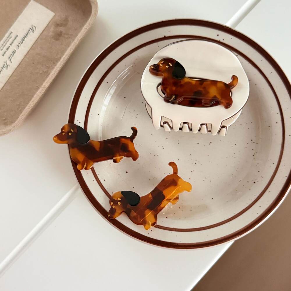 Simple Series Cute Dachshund Acetate Hair Claws Picture2