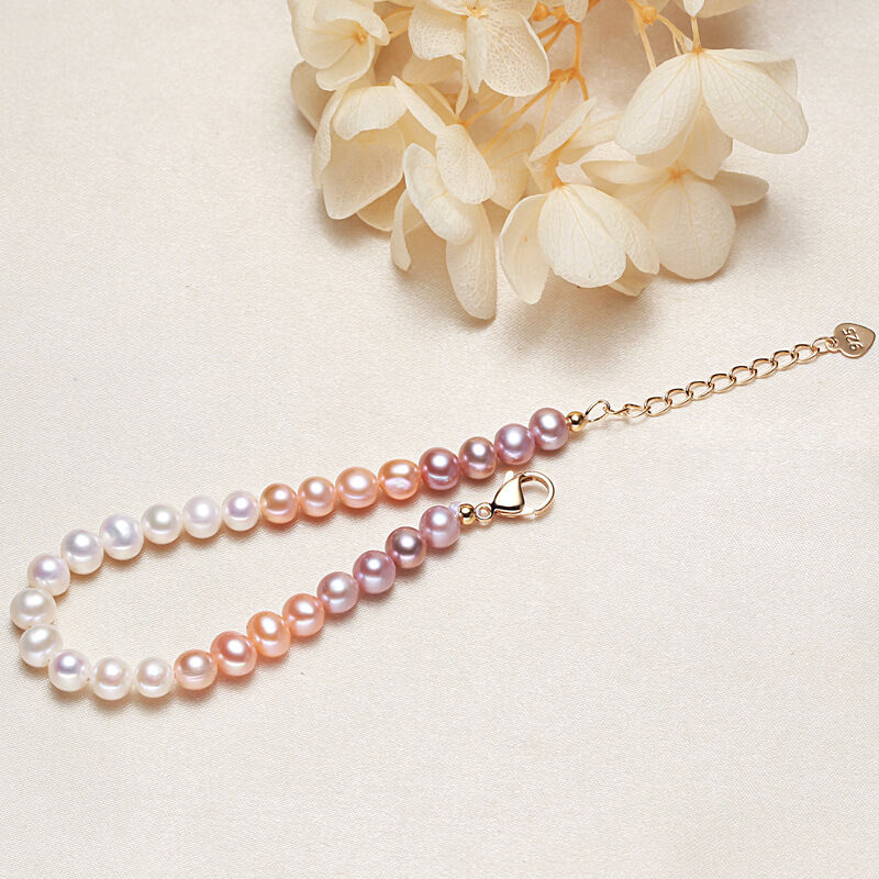 Simple Series Daily Beads Freshwater Pearls   Gold Color  Women's Pearl Bracelet h5 Picture3