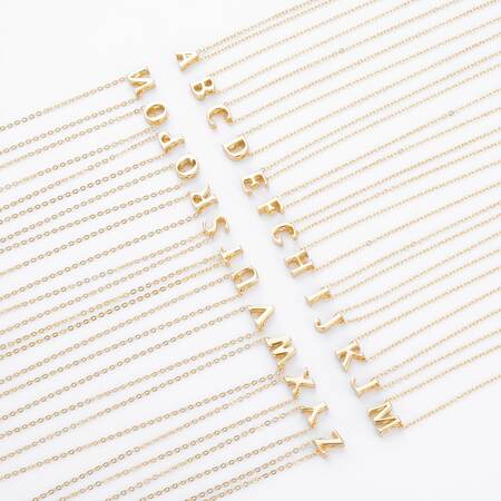 Simple Series Daily Letter Rhodium Plating Women's 925 Sterling Silver Color Necklaces 2