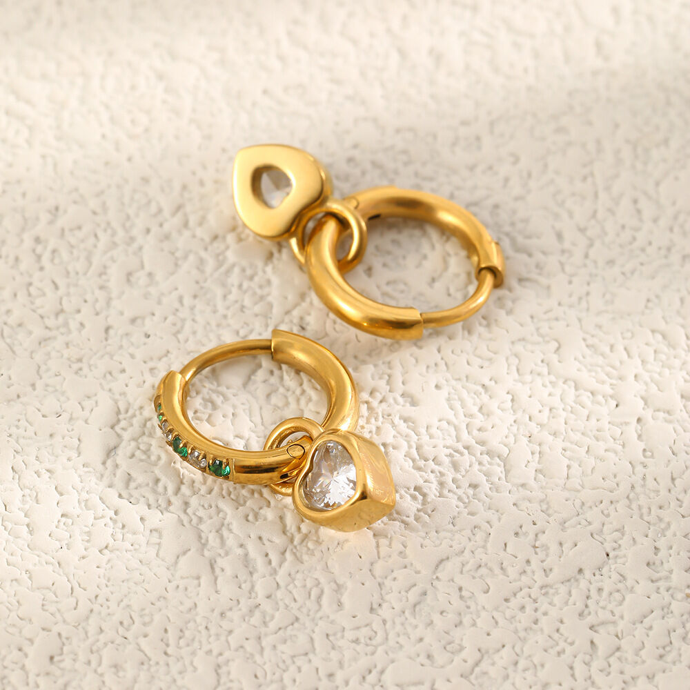 Orecchini A Cerchio Da Donna Di Lusso, Eleganti, In Acciaio Inossidabile Color Oro, Impermeabili. h5Immagine2