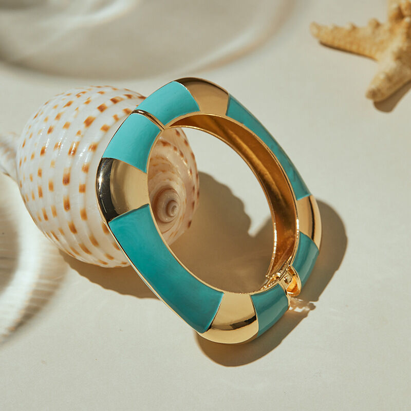 Retro Enamel Geometric Shape Alloy Women's Bangles h5 Picture2