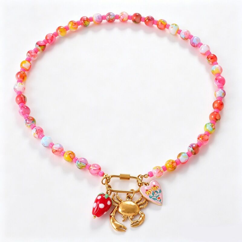 Collares De Cuentas De Resina Con Forma De Pez, Estilo Oceánico, De La Serie Romántica &Quot;Vacaciones&Quot;. h5 