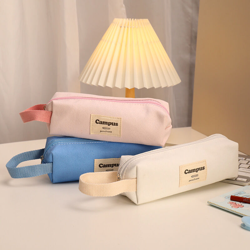 Simple Series Daily Canvas Letter Solid Color Pen Pouches h5Picture4