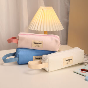 Simple Series Daily Canvas Letter Solid Color Pen Pouches h5 Picture4