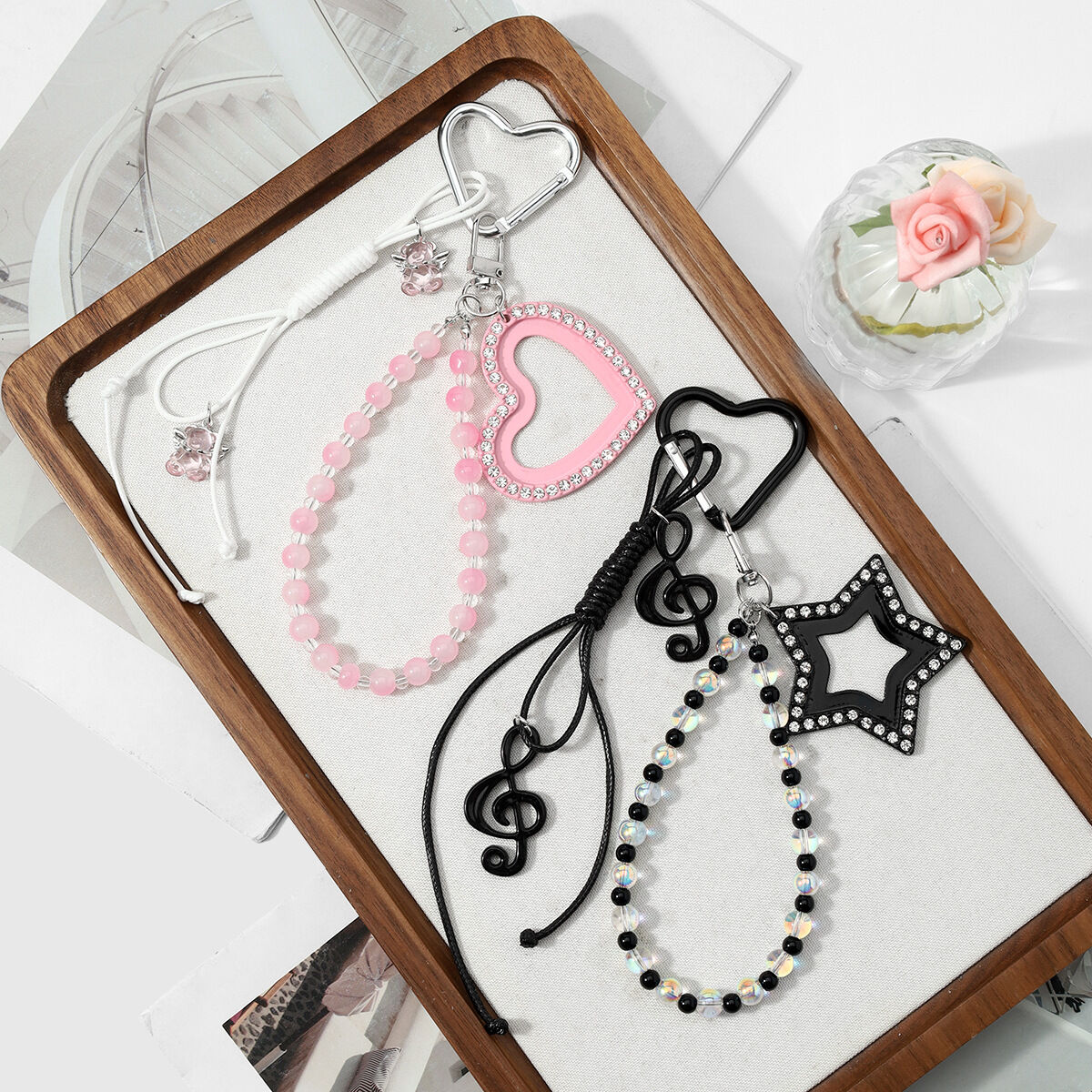 Simple Series Daily Heart Beads Note/Instrument Alloy Bag Charms 2
