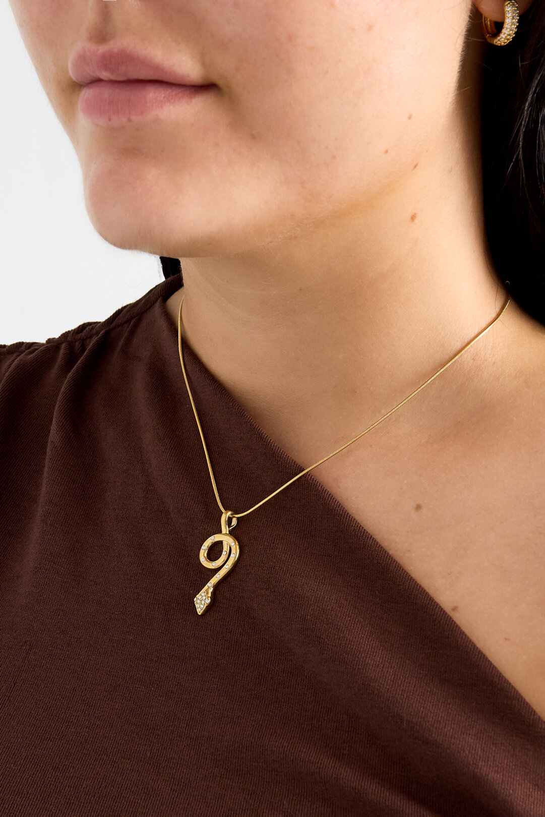 Necklace with covered snake charm 2