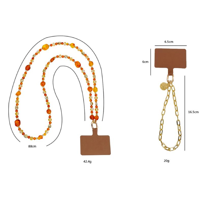 Simple Series Casual Irregular Shape Beads Chain Resin Phone & Bag Chain h5Picture5