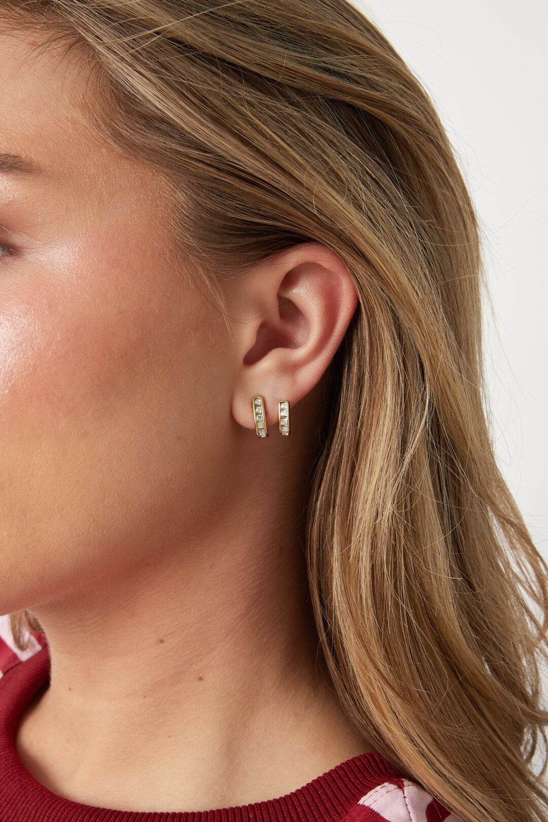 Earrings with double effect and zirconia h5 Picture2