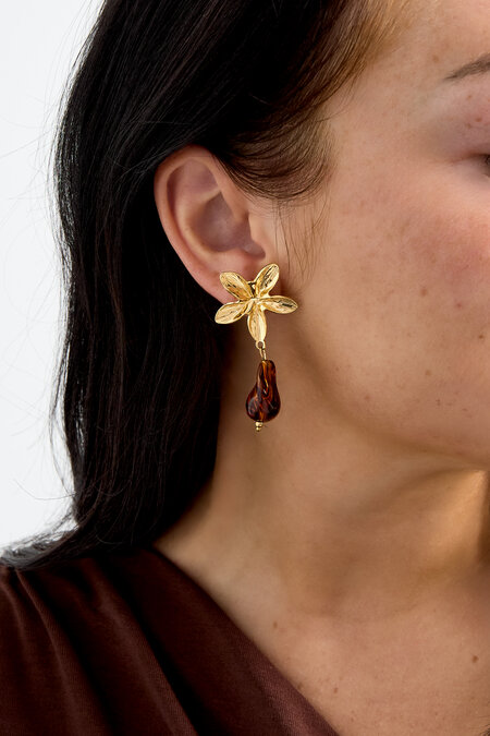 Stainless Steel Drop Earrings Flower Casual Daily Simple Series Women's jewelry 2