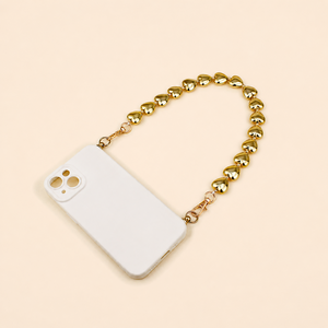 Romantic Series Simple Heart Beads Metal Phone & Bag Chain h5 Picture2