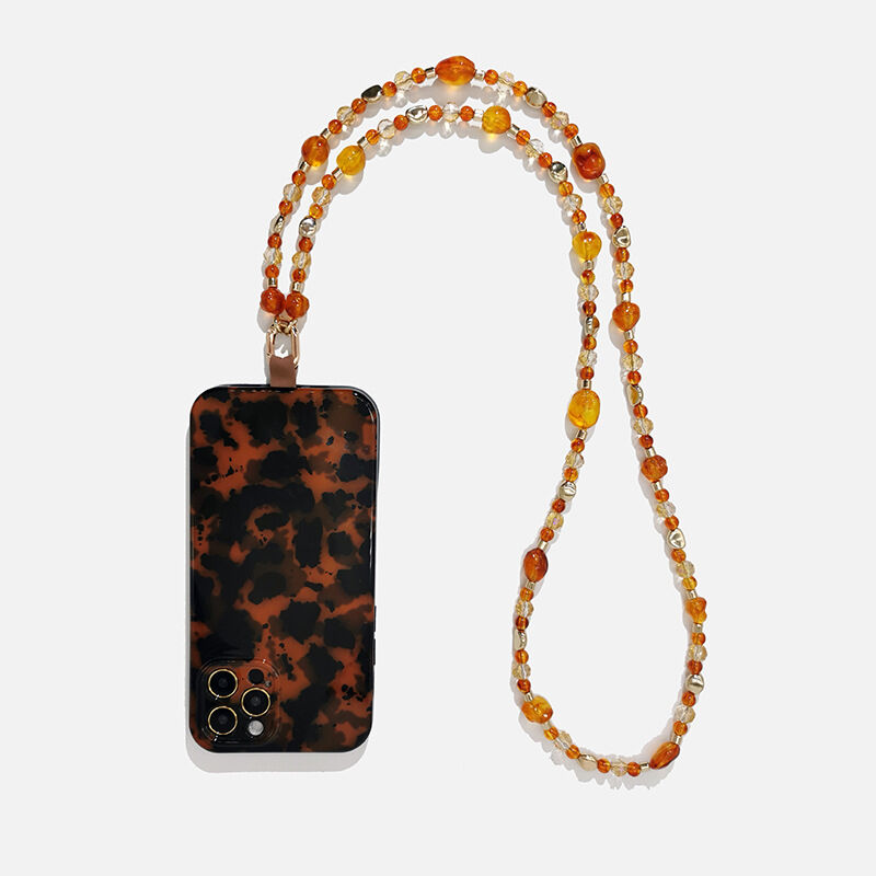 Einfache Serie, lässige Kette mit unregelmäßig geformten Perlen aus Kunstharz, Handy- und Taschenkette