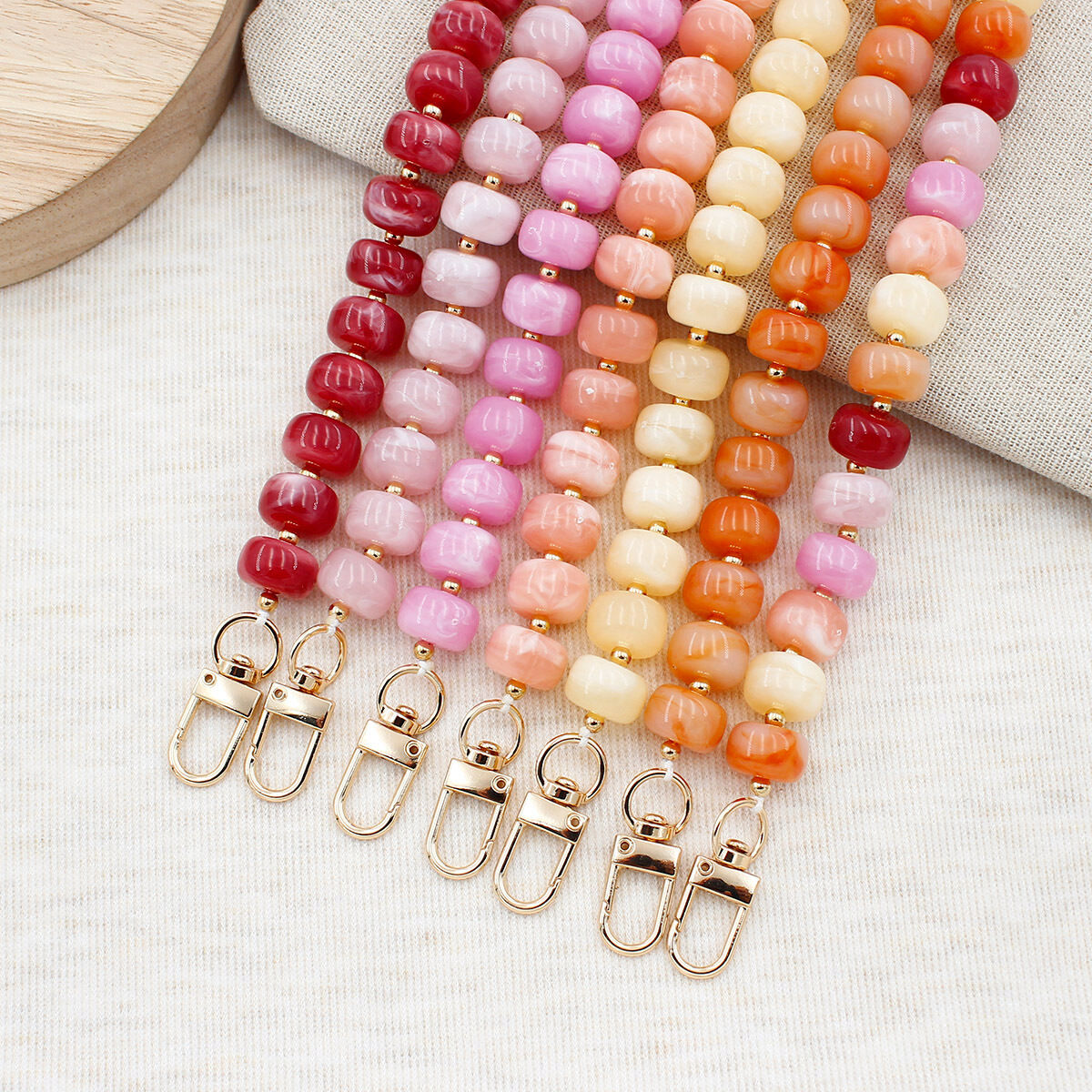 Simple Series Daily Solid Color Beads Mixed Color Gradient Color Acrylic Phone & Bag Chain Picture2