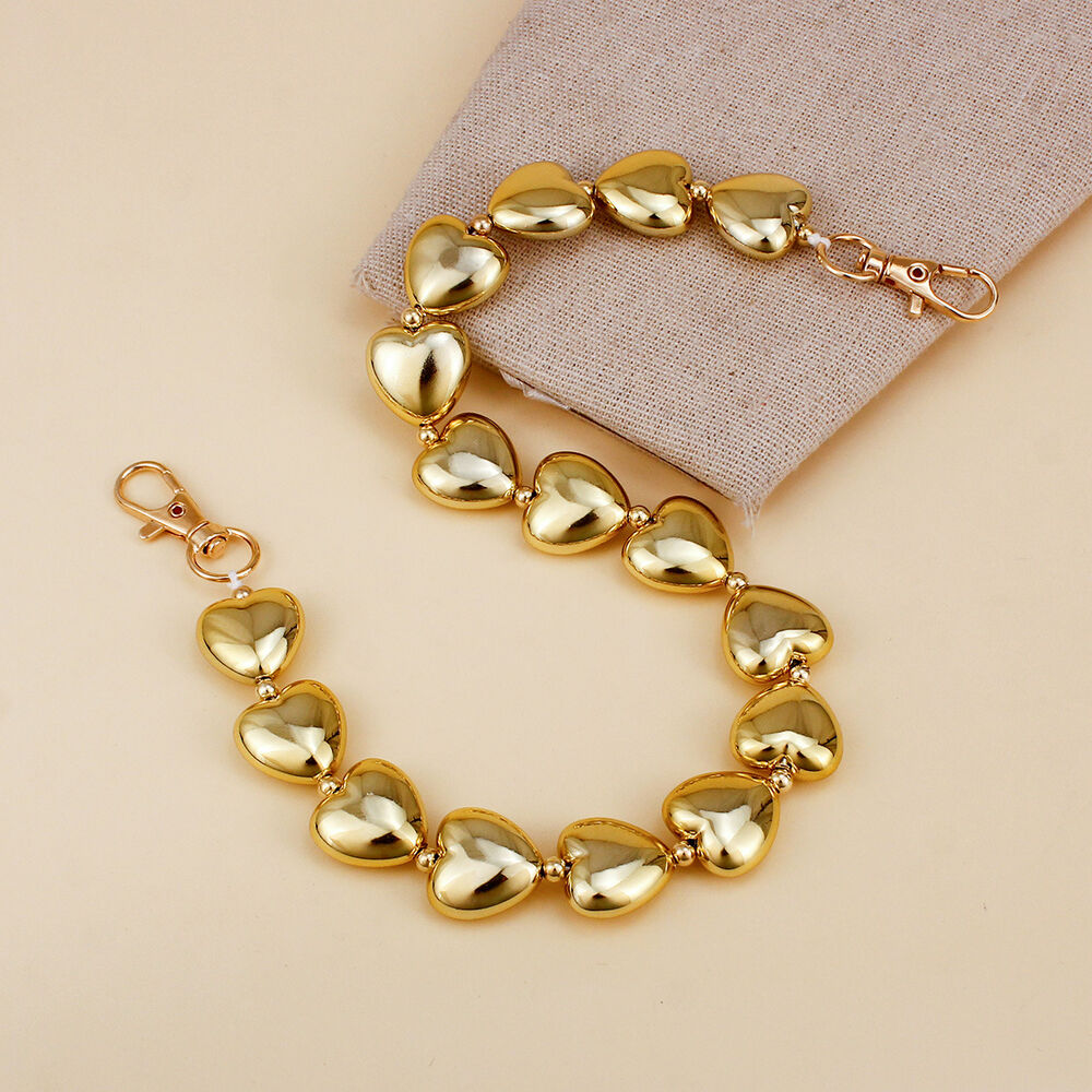 Romantic Series Simple Heart Beads Metal Phone & Bag Chain h5Picture3