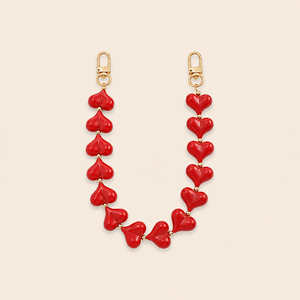 Romantic Series Simple Heart Solid Color Gradient Color Acrylic Phone & Bag Chain h5 Picture2