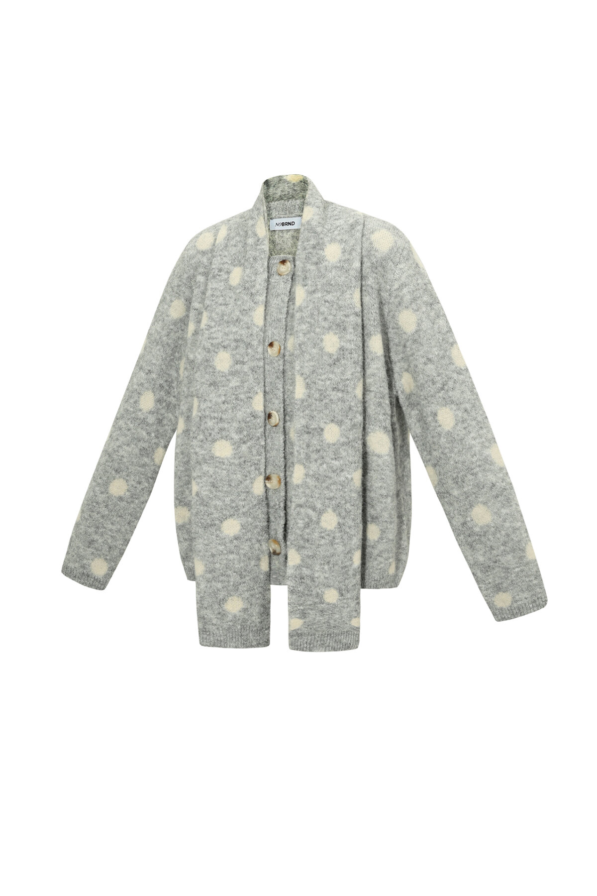 Der Haarige Polka-Dot-Schalpullover h5 Bild2