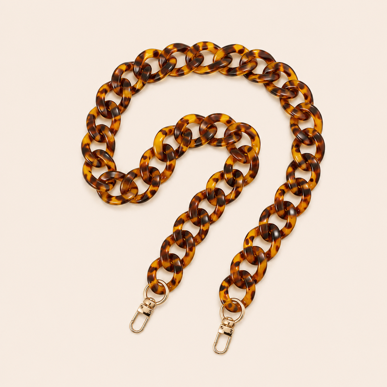 Simple Series Retro-Leopardenmuster-Kette aus Acryl für Handy und Tasche
