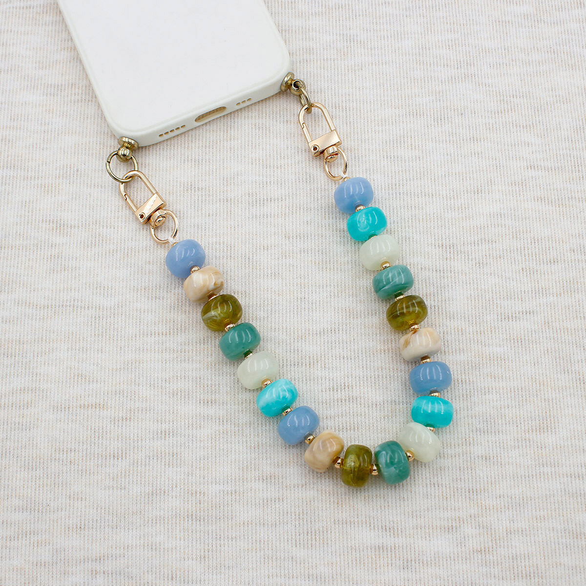 Simple Series Daily Solid Color Beads Mixed Color Gradient Color Acrylic Phone & Bag Chain h5 Picture3