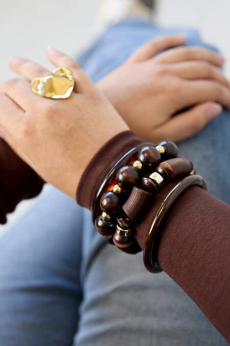 Wood Beaded Bracelets Beads Retro Daily Simple Series Women's jewelry 2