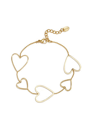 Charm-Armbänder aus 14-karätig vergoldetem Edelstahl mit Herzmotiv, schlichte Alltags-Serie, Damenschmuck h5