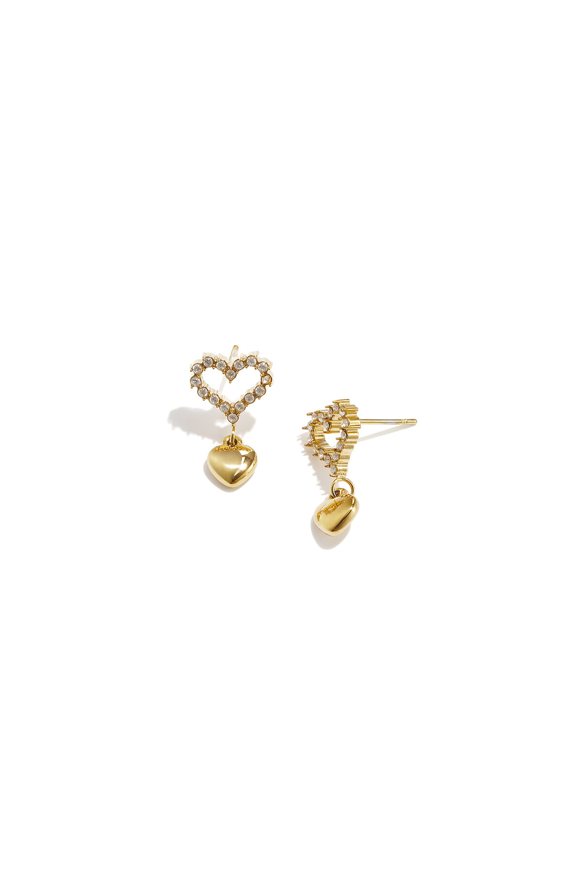 Stainless Steel Drop Earrings Heart Simple Daily Simple Series Women's Jewelry