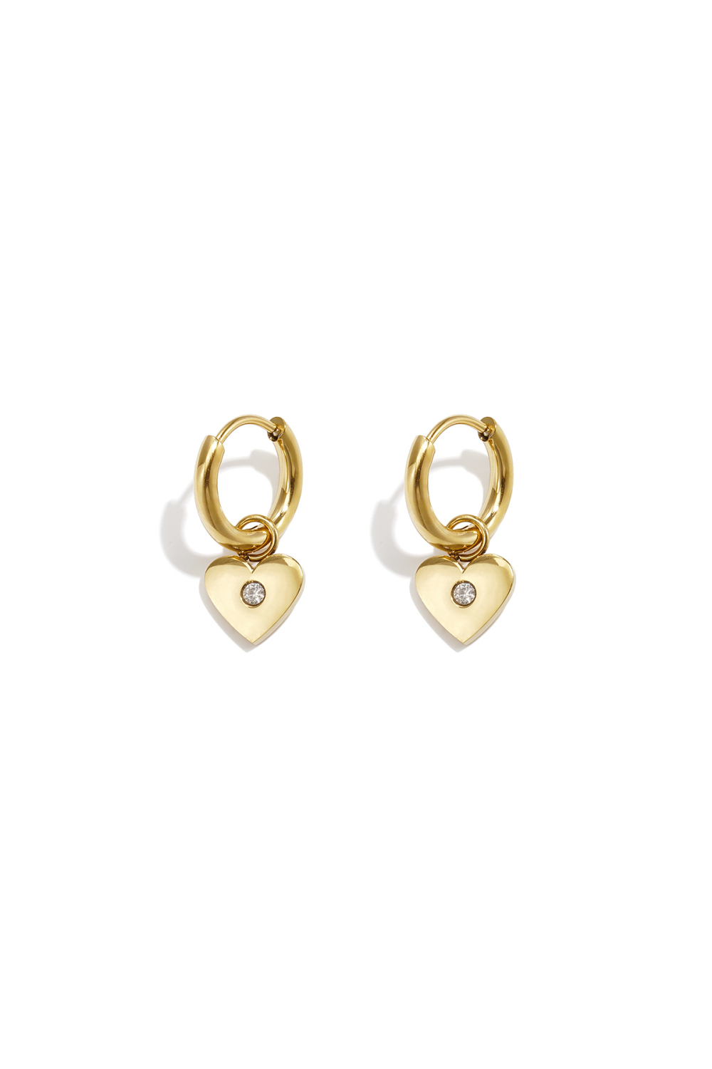 14K Gold Plated Stainless Steel Drop Earrings Heart Simple Daily Simple Series Women's Jewelry 