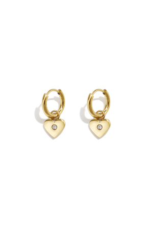 14K Gold Plated Stainless Steel Drop Earrings Heart Simple Daily Simple Series Women's Jewelry h5 