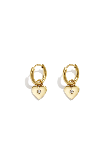 14K Gold Plated Stainless Steel Drop Earrings Heart Simple Daily Simple Series Women's Jewelry