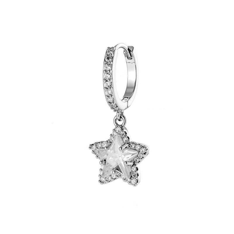 Orecchini pendenti da donna Simple Series Star in rame e zirconi